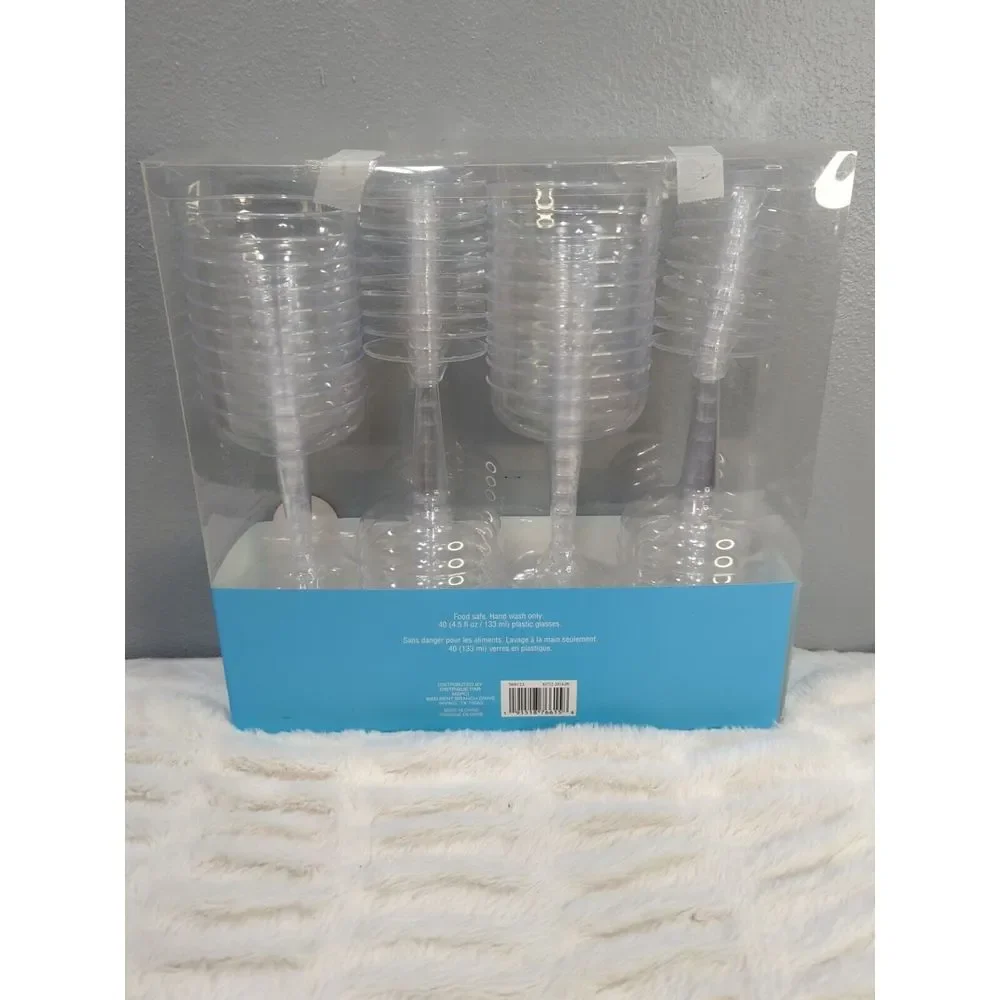 NIB Celebrate It ‎ Plastic Champagne Glasses Count 40 4.5 Fl Oz
